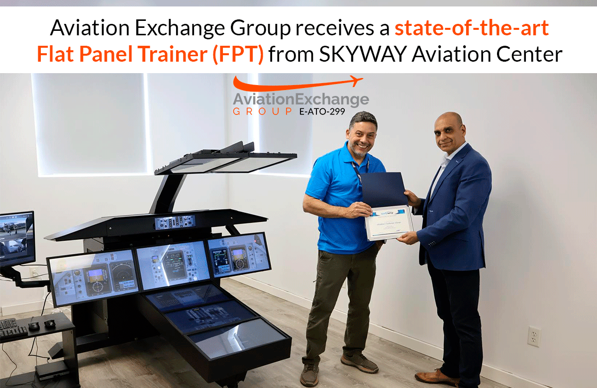 Aviation Exchange Group receives a state-of-the-art Flat Panel Trainer (FPT) from SKYWAY Aviation Center